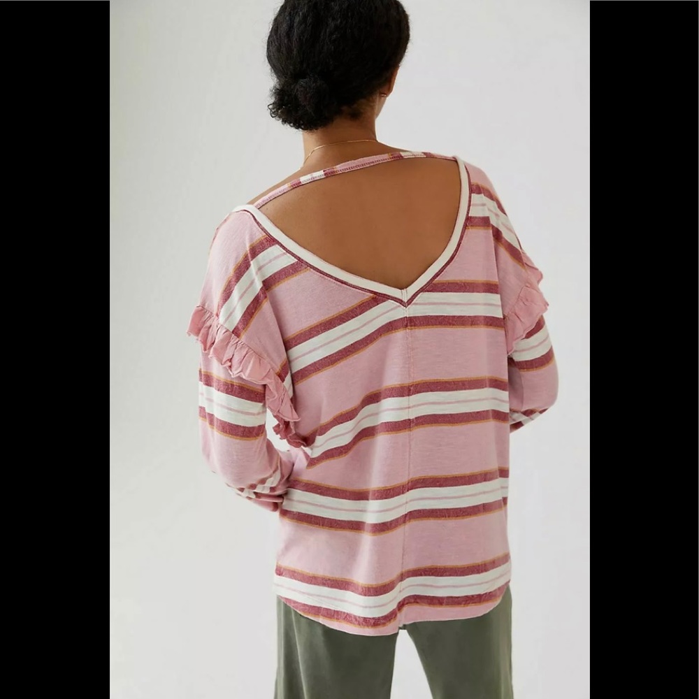 Anthropologie Pilcro Ruffled Open-Back Top - Picture 3 of 6